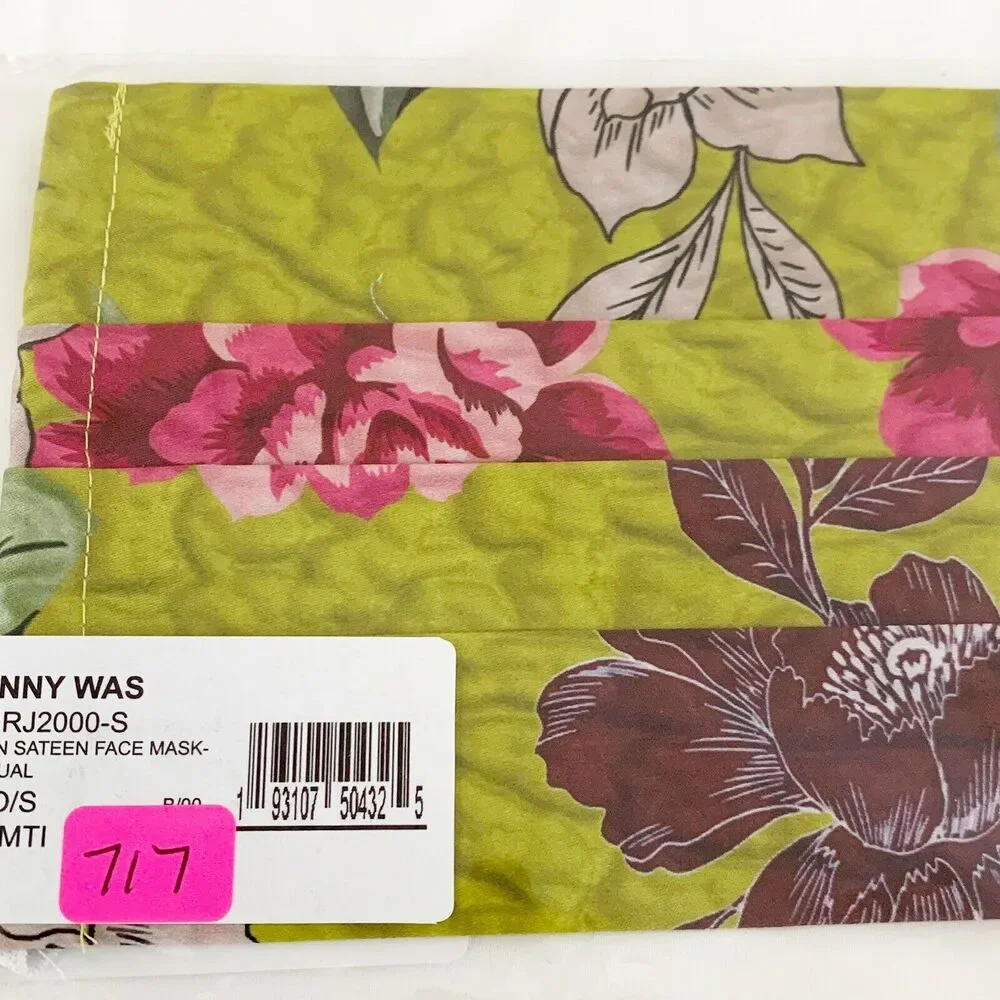 JOHNNY WAS Face Mask Designer Cotton Floral Filter Pocket Face Covering Washable